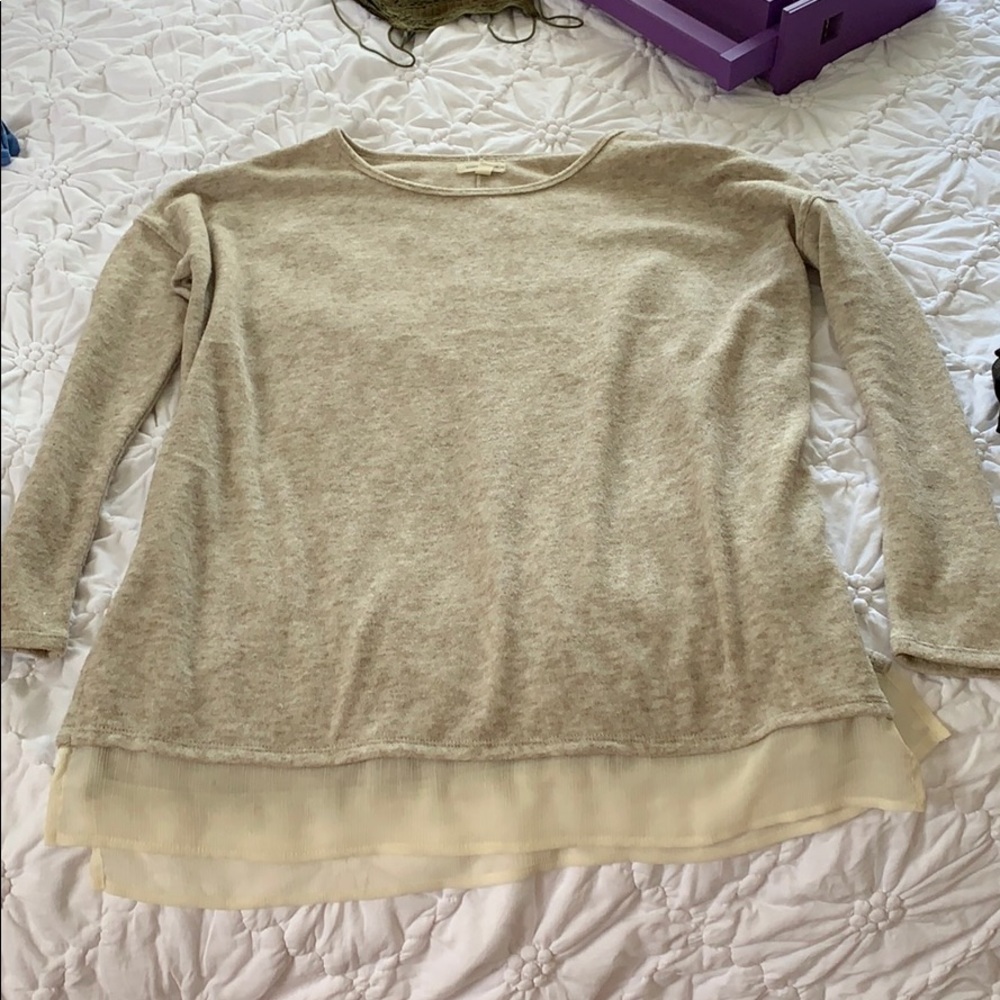 Oversized sweater with sheer bottom
